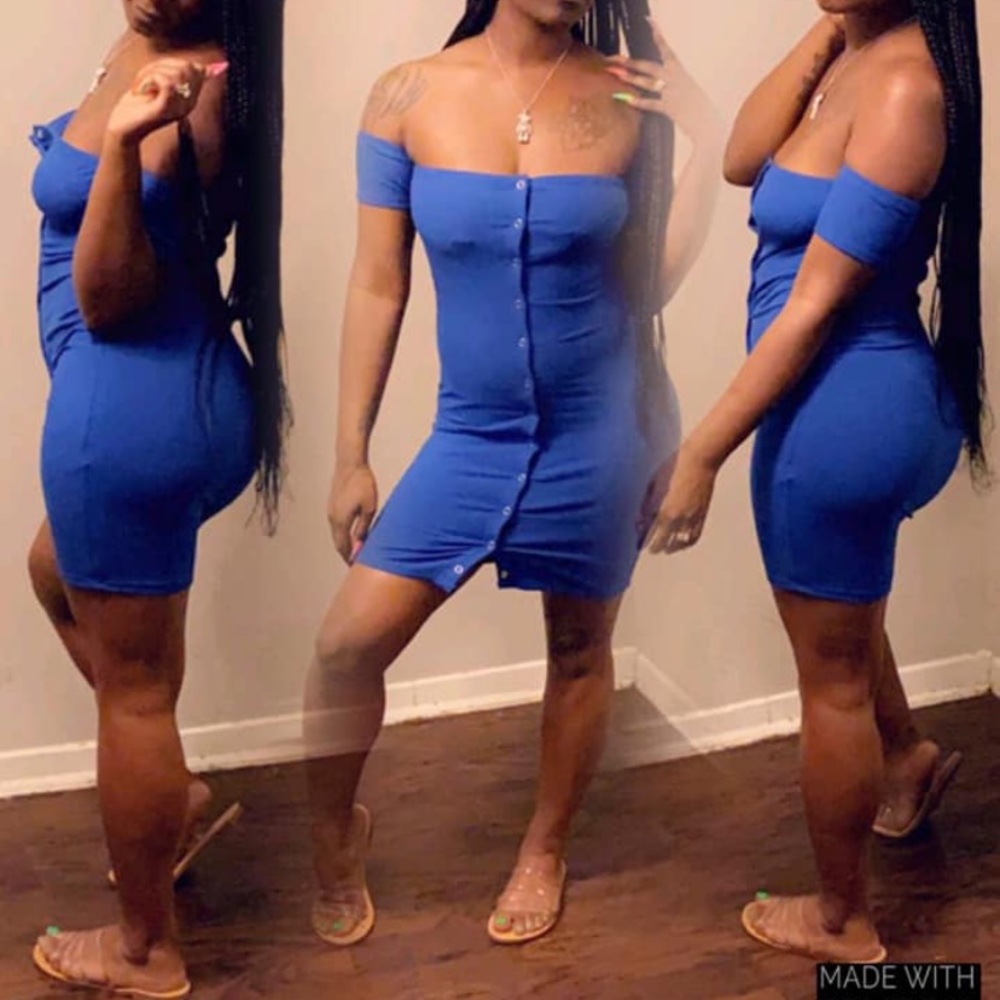 Blue mini sundress